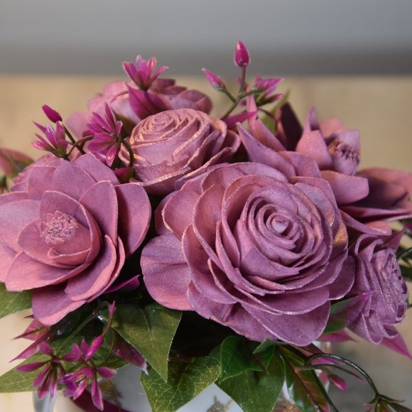 Elegant Mikado vintage sugar bowl - bursting with rose gold Sola wood flowers - Picture 9 of 12